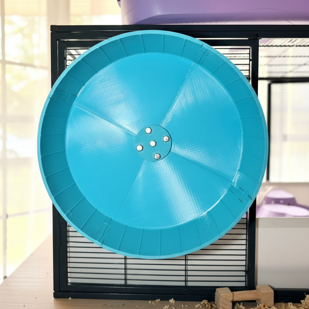 16 Inch Silent Rat Wheel - Cage Mounted in a beautiful setting